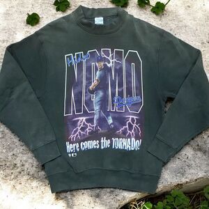 Salem Sportswear Vtg 90s MLB Los Angeles Dodgers Hideo Nomo Sweatshirt Men's M